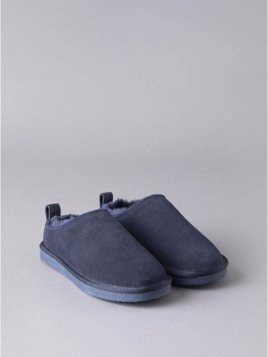 Lakeland Leather Ladies' Sheepskin Clog Slippers In Navy | Slippers & Moccasins