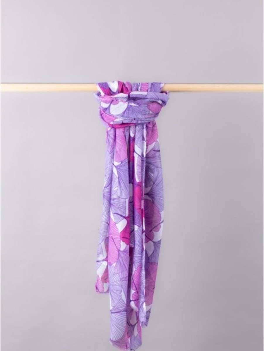 Lakeland Leather Shelly Floral Print Scarf In Purple | Scarves