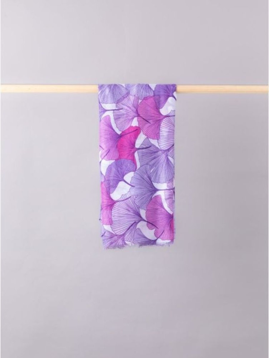 Lakeland Leather Shelly Floral Print Scarf In Purple | Scarves