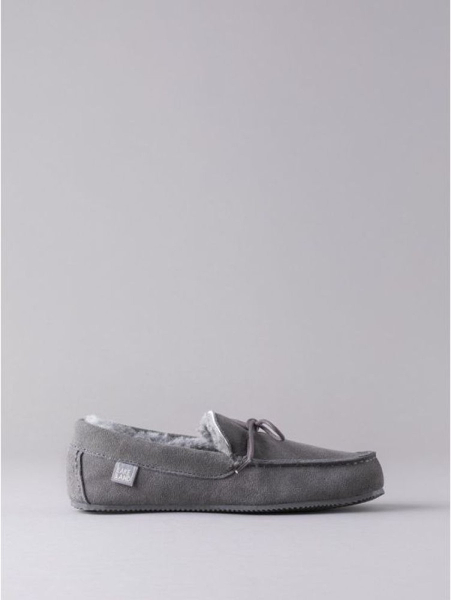 Lakeland Leather Men'S Sheepskin Moccasins In Grey | Slippers & Moccasins