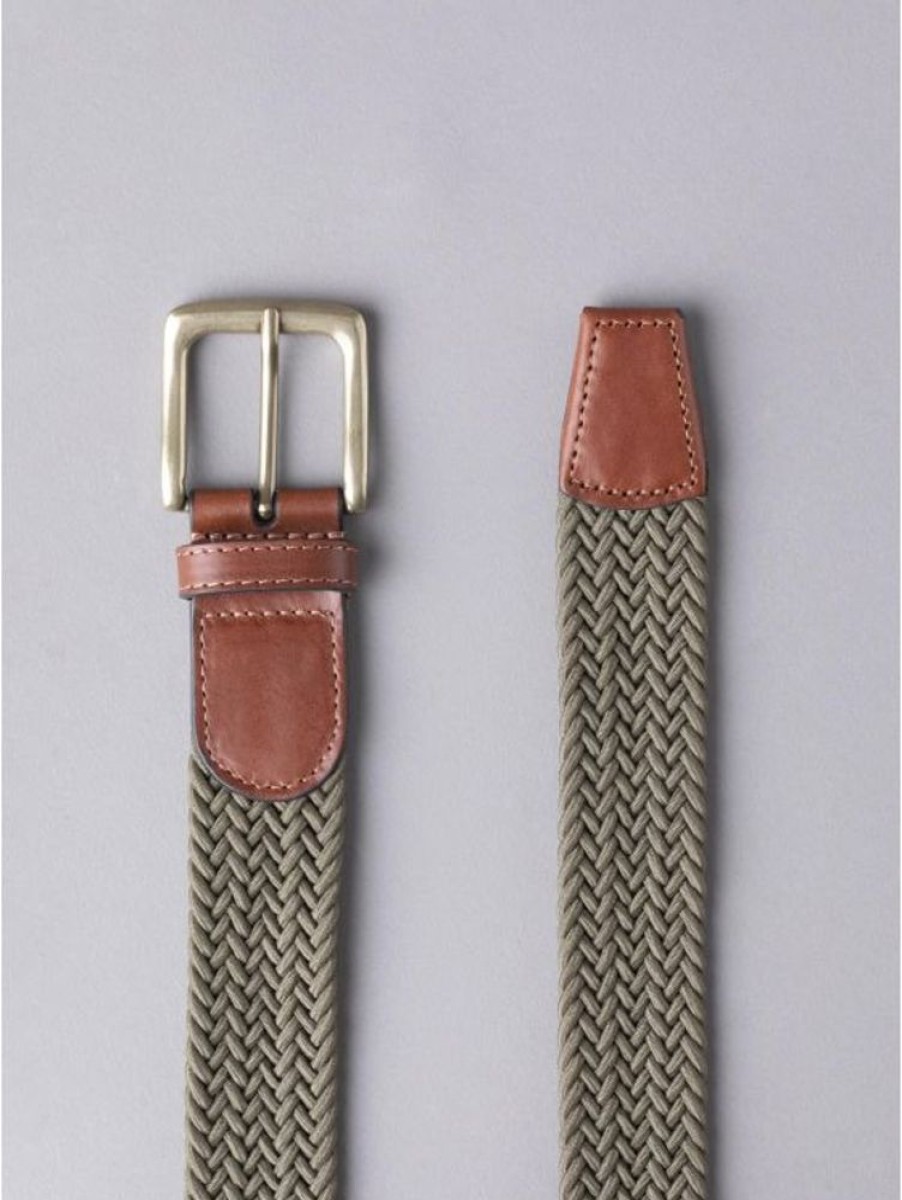 Lakeland Leather Greythwaite Braided Belt In Khaki | Belts