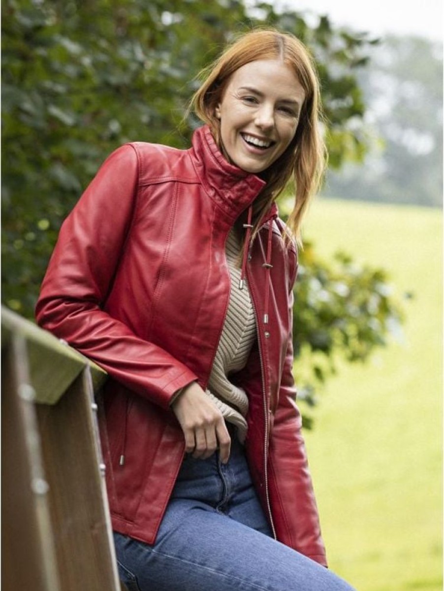 Lakeland Leather Levens Leather Field Jacket In Red | Coats & Outerwear