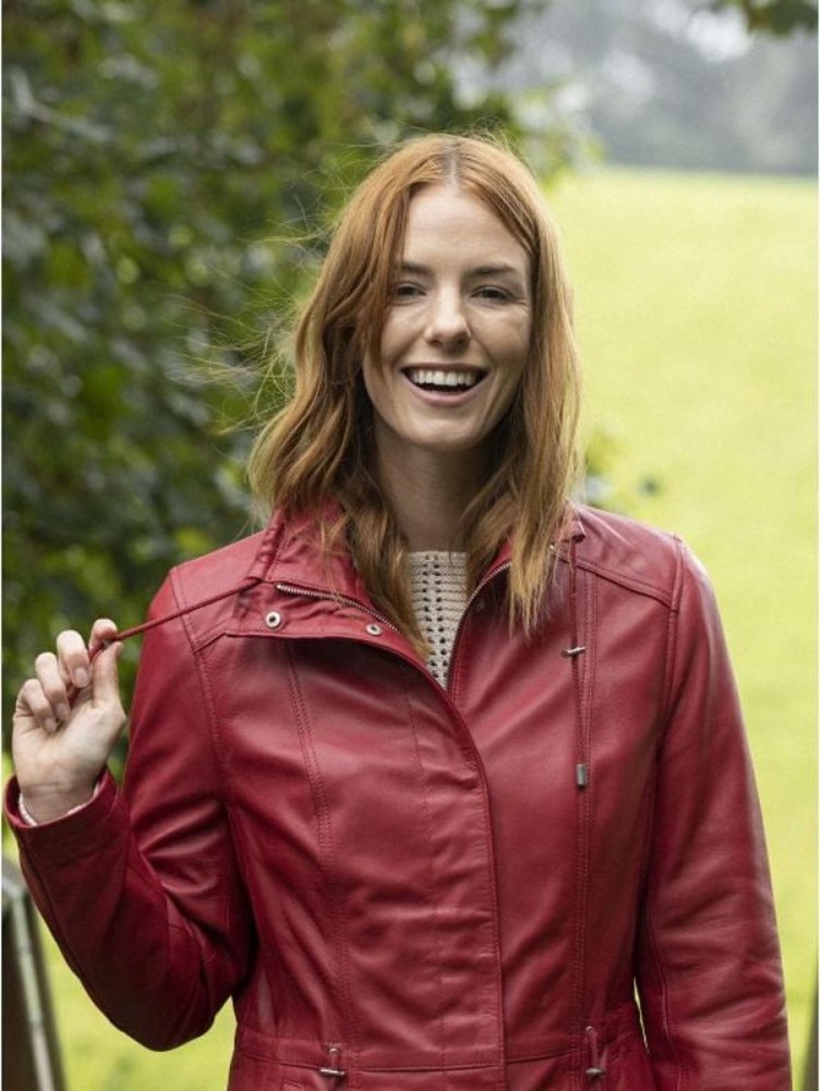 Lakeland Leather Levens Leather Field Jacket In Red | Coats & Outerwear