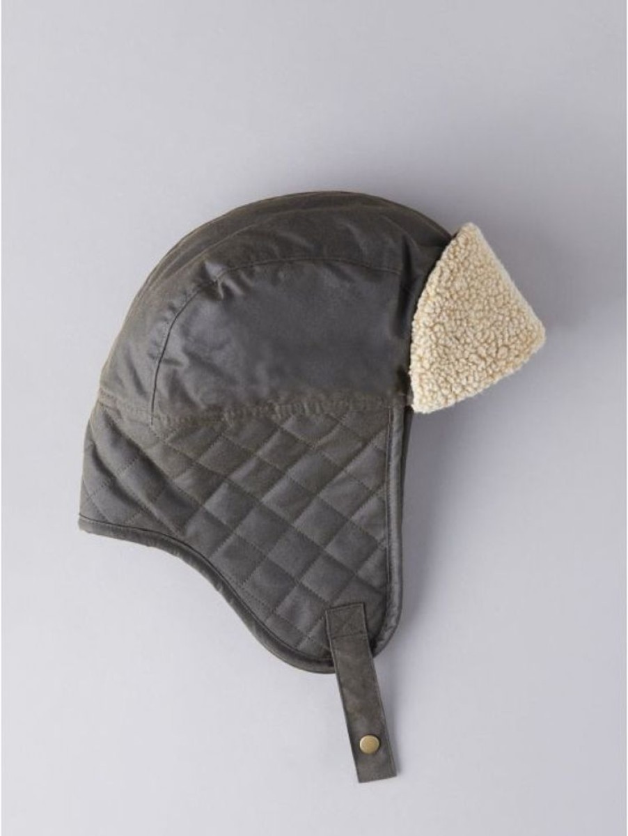 Lakeland Leather Wax Quilted Trapper Hat In Olive | Hats