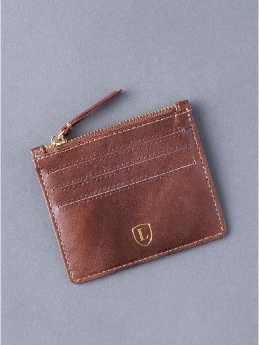 Lakeland Leather Ascari Leather Card & Coin Holder In Brown | Wallets & Card Holders