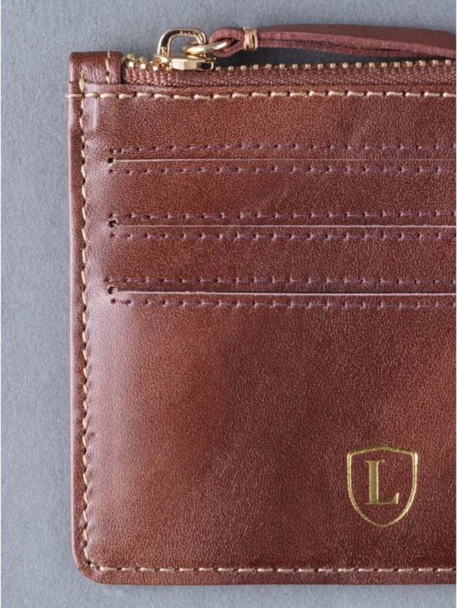 Lakeland Leather Ascari Leather Card & Coin Holder In Brown | Wallets & Card Holders