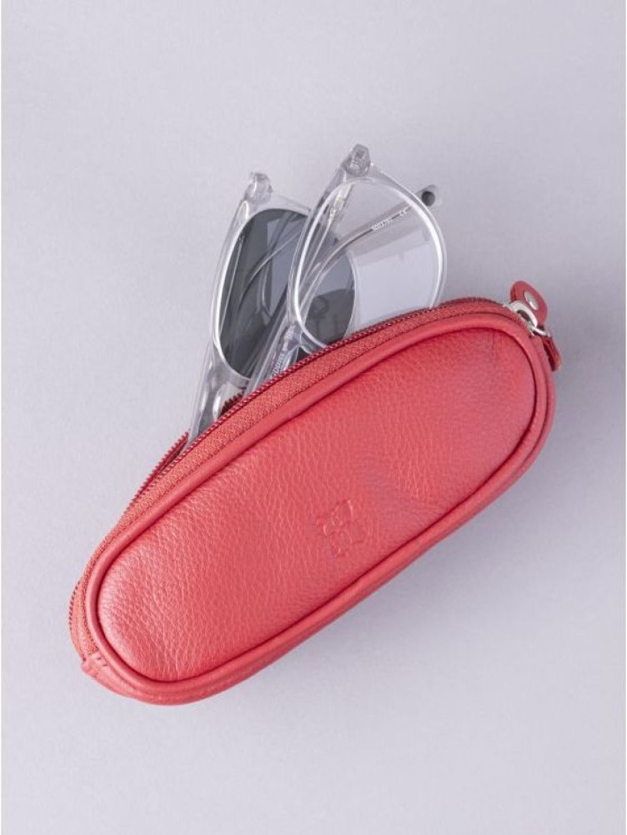 Lakeland Leather Leather Double Glasses Case In Red | Glasses Cases