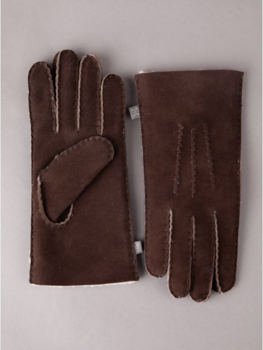 Lakeland Leather Classic Sheepskin Gloves In Dark Brown | Gloves