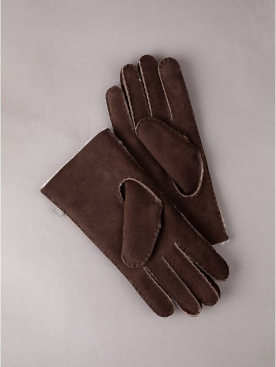 Lakeland Leather Classic Sheepskin Gloves In Dark Brown | Gloves