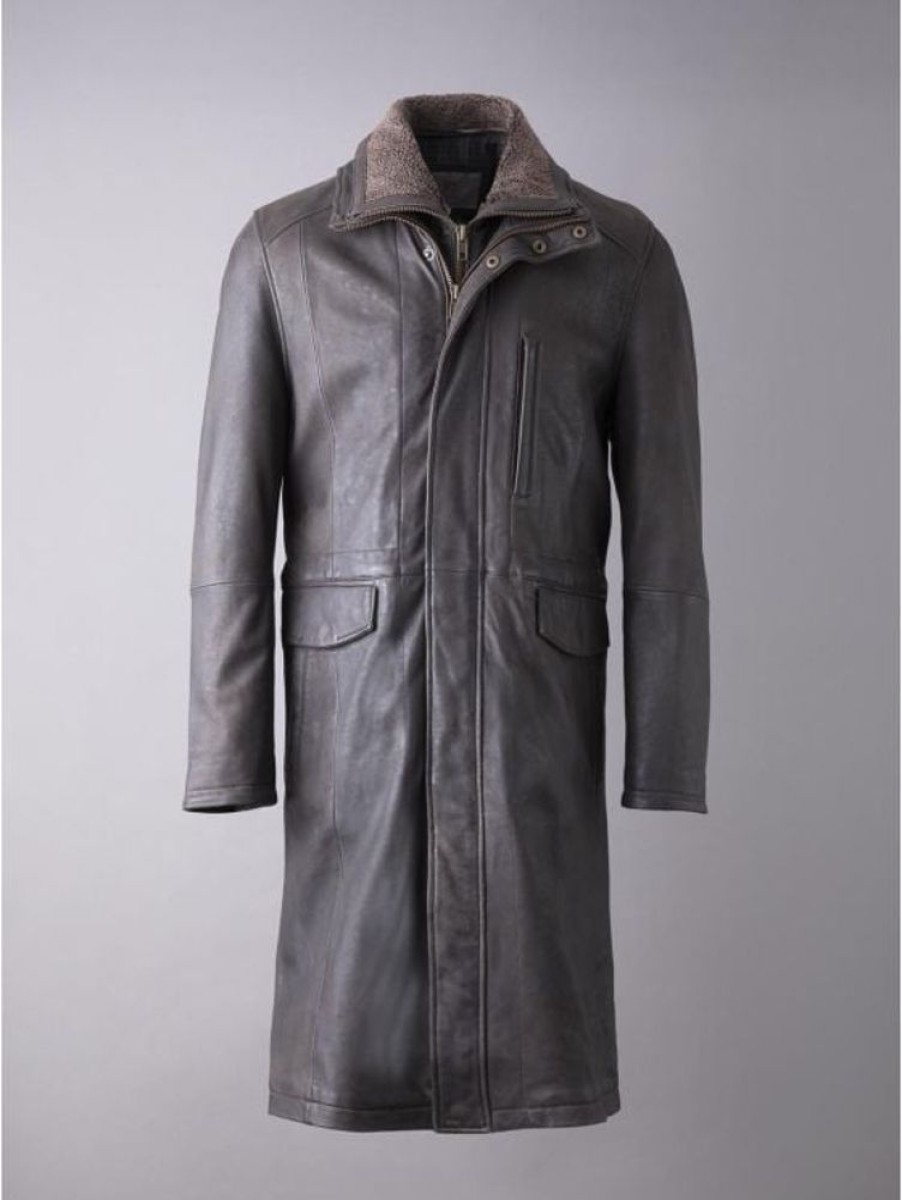 Lakeland Leather Kirkland Long Leather Coat In Brown | Coats & Outerwear