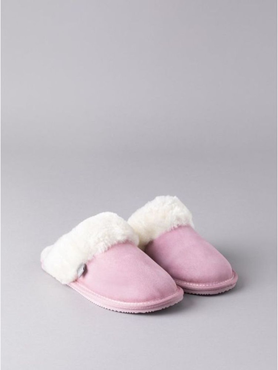 Lakeland Leather Ladies' Sheepskin Slider Slippers In Pink | Gifts For Her