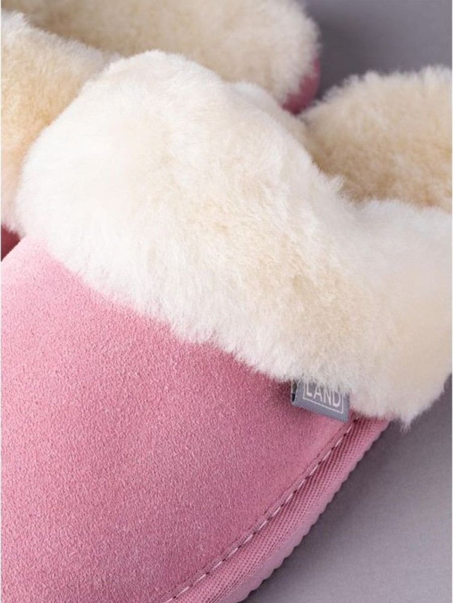 Lakeland Leather Ladies' Sheepskin Slider Slippers In Pink | Gifts For Her