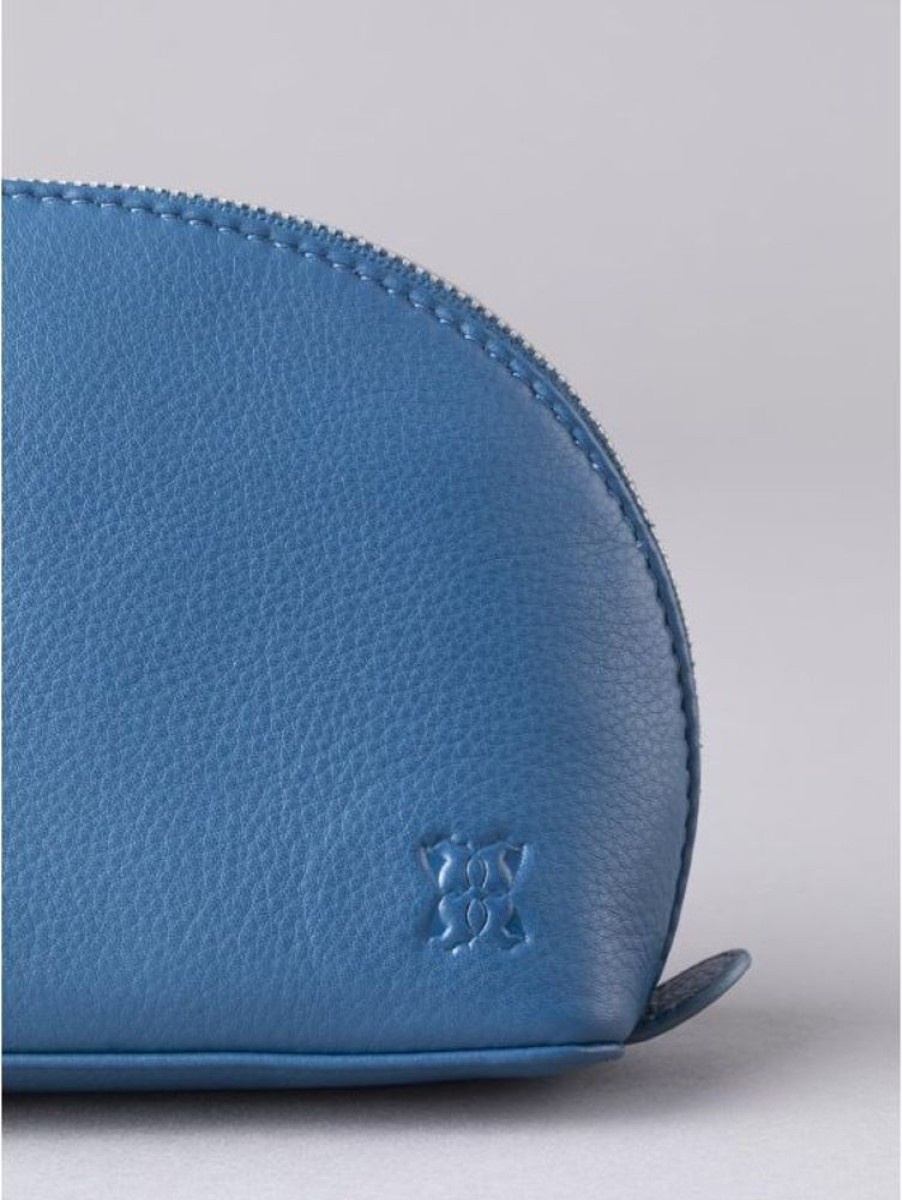 Lakeland Leather Arnside Medium Leather Make Up Bag In Reef Blue | Cosmetic Bags