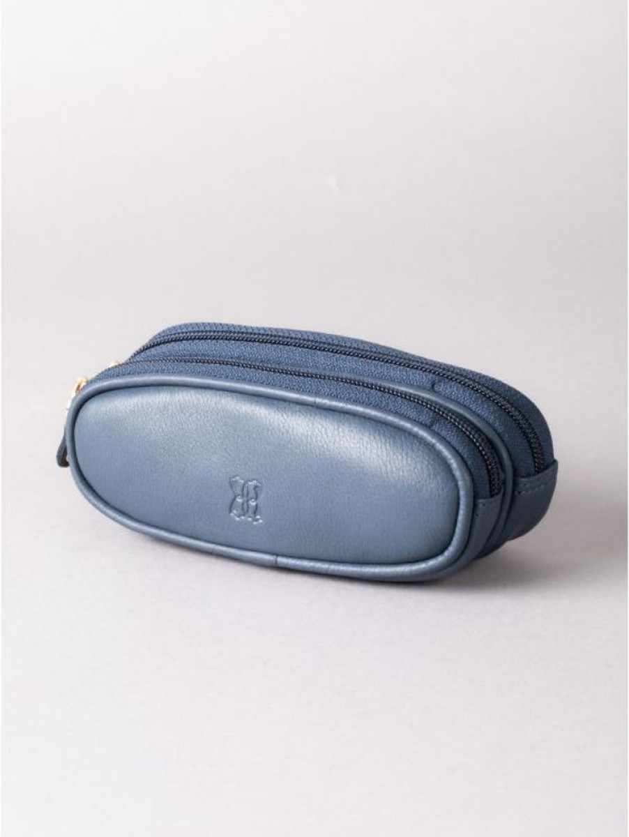 Lakeland Leather Leather Double Glasses Case In Navy | Glasses Cases