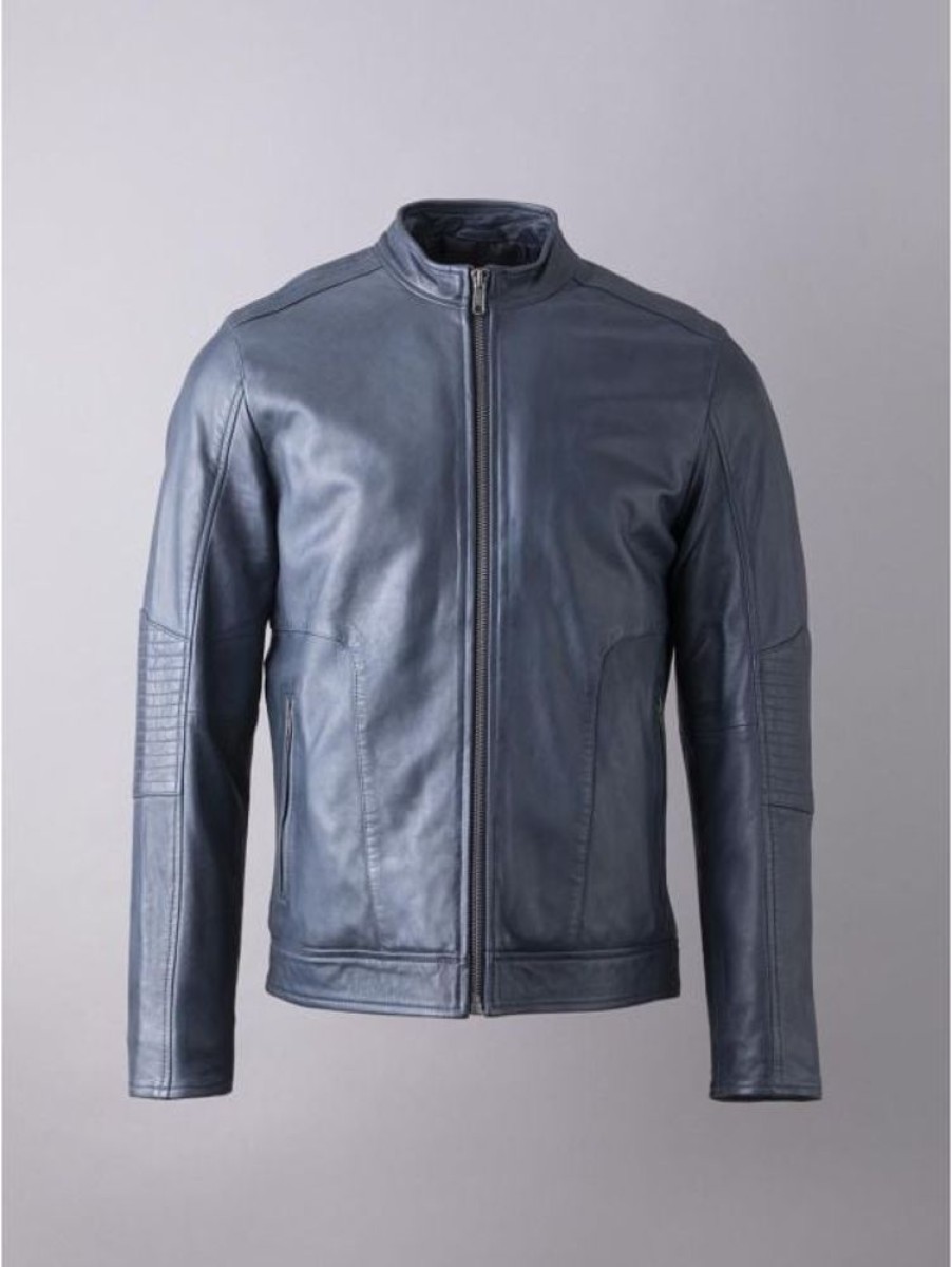 Lakeland Leather Greystoke Leather Jacket In Blue Night | Coats & Outerwear