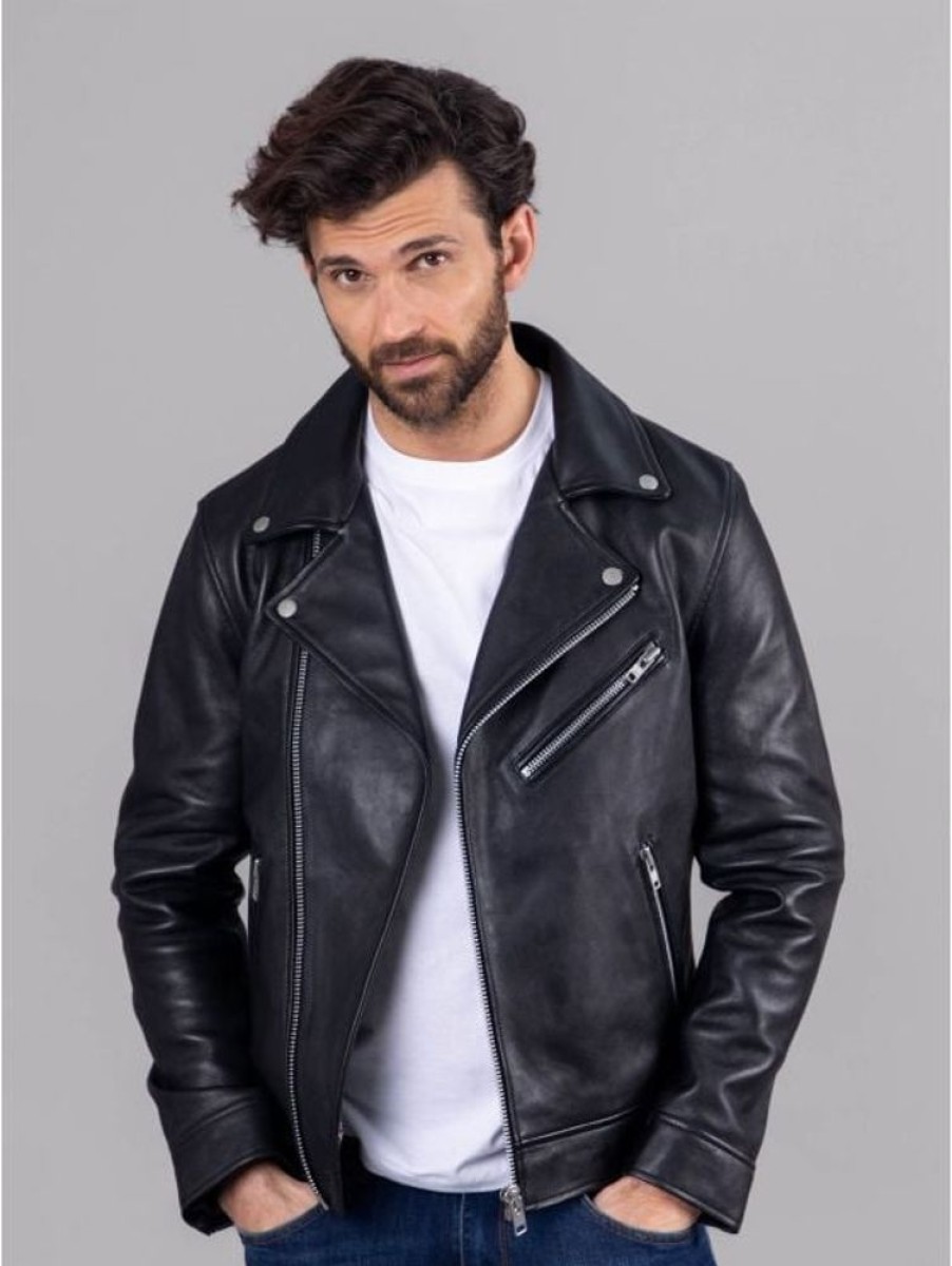 Lakeland Leather Rockcliffe Leather Biker Jacket In Black | Coats & Outerwear