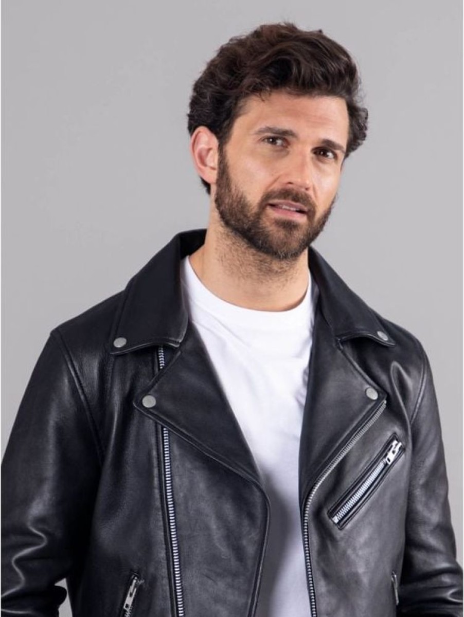 Lakeland Leather Rockcliffe Leather Biker Jacket In Black | Coats & Outerwear