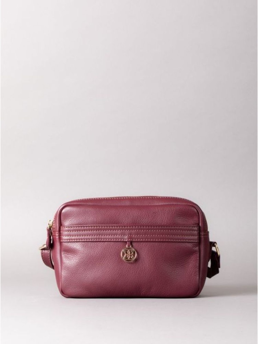 Lakeland Leather Cartmel Boxy Leather Cross Body Bag In Burgundy | Cross Body Bags