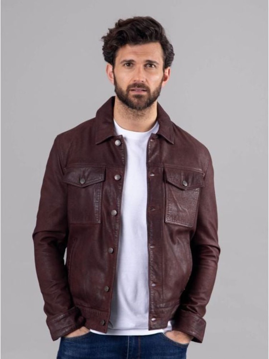 Lakeland Leather Milburn Leather Jacket In Mahogany Brown | Coats & Outerwear