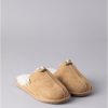 Lakeland Leather Ladies' Sheepskin Seam Sliders In Tan | Slippers & Moccasins