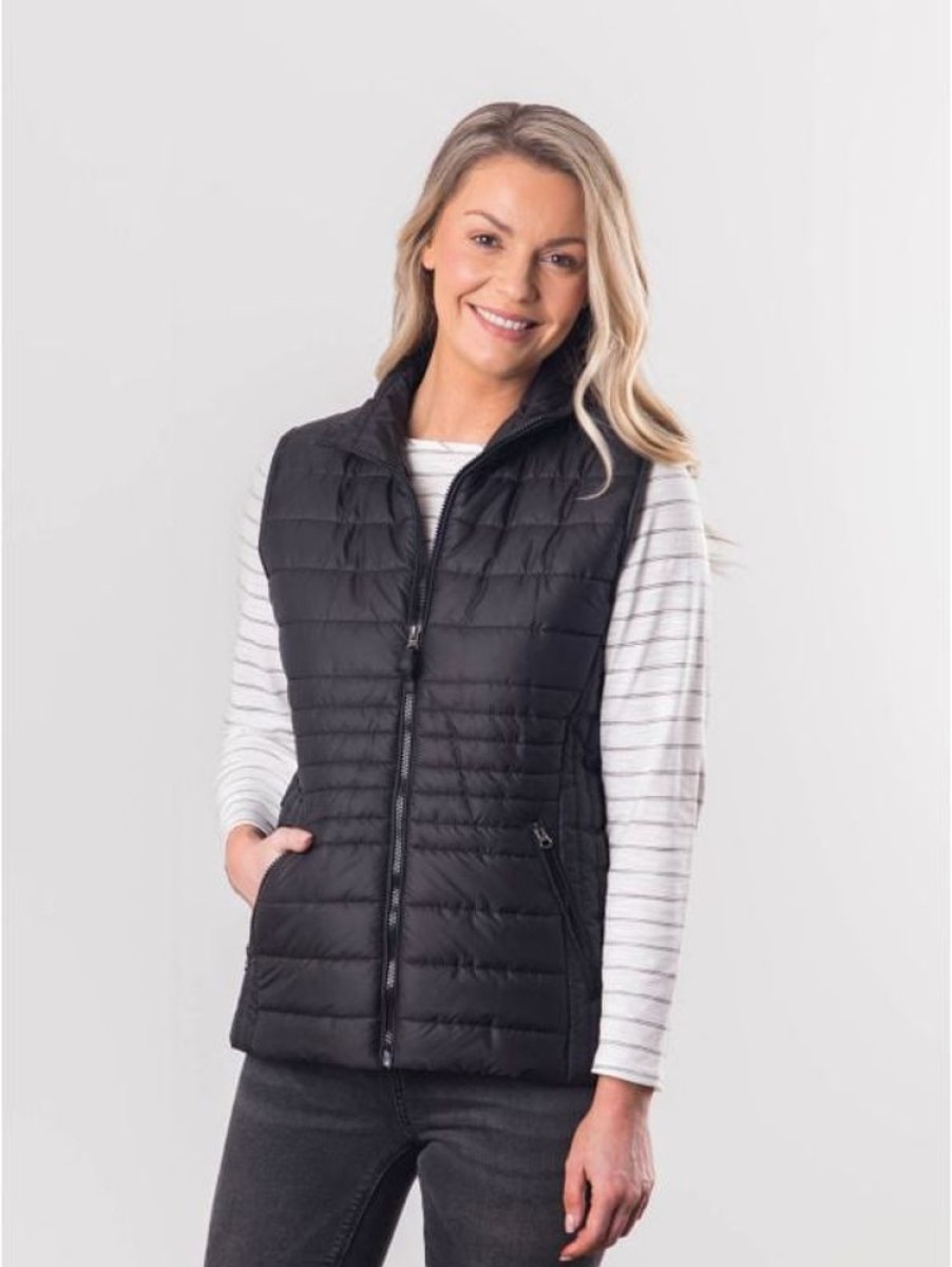 Lakeland Leather Angelina Quilted Gilet In Black | Coats & Outerwear