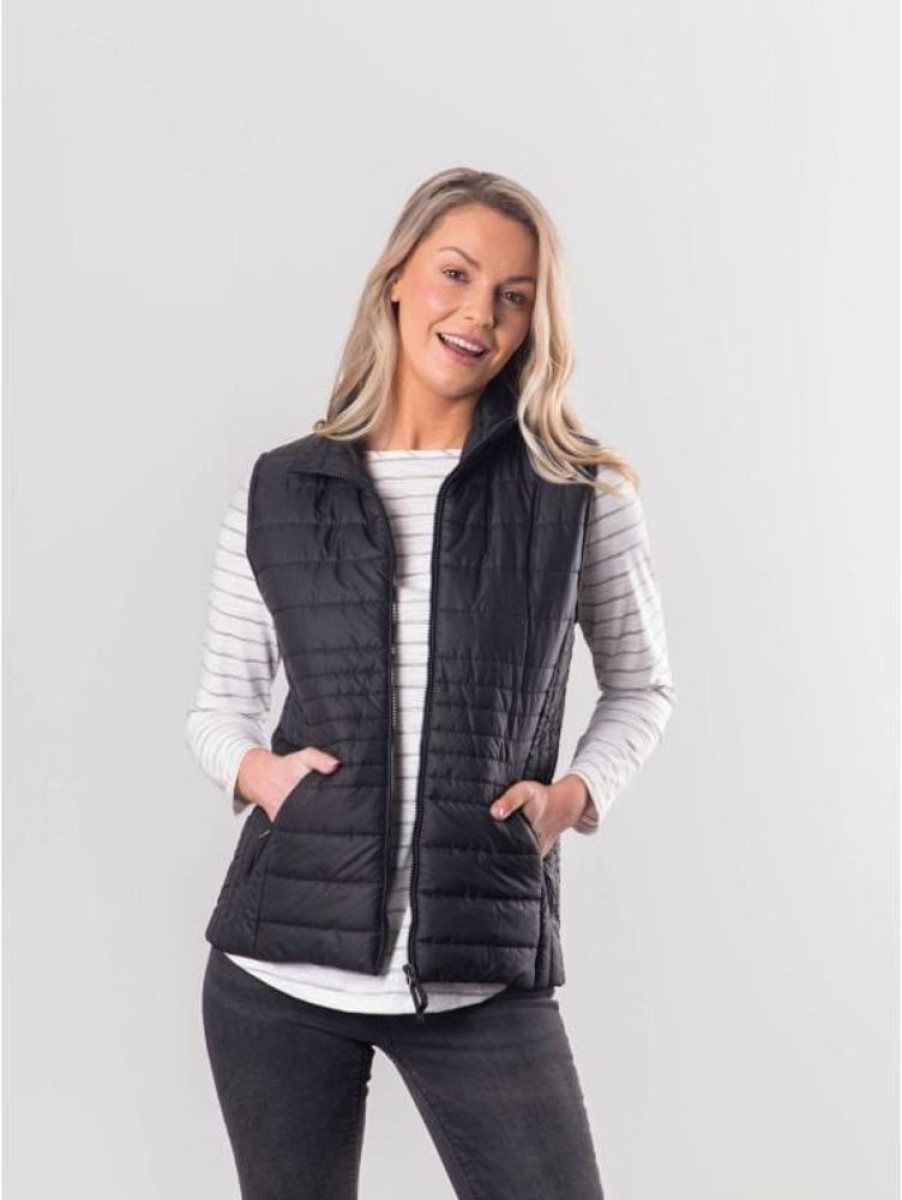 Lakeland Leather Angelina Quilted Gilet In Black | Coats & Outerwear