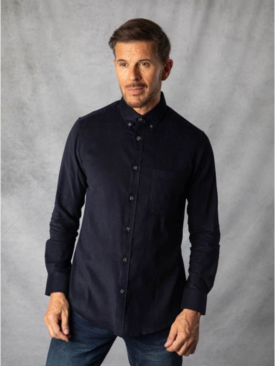 Lakeland Leather Luca Corduroy Shirt In Navy | Shirts