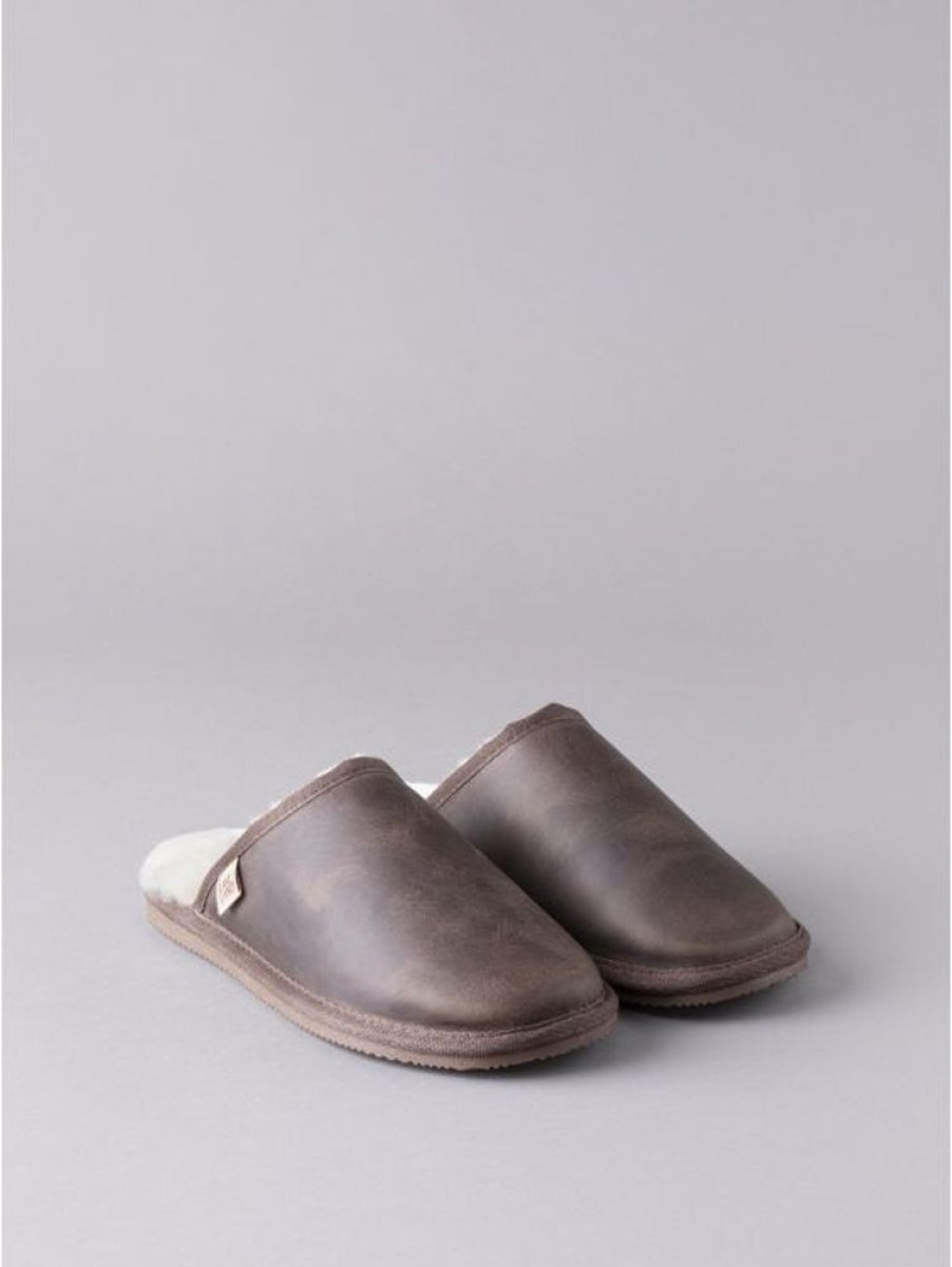 Lakeland Leather Men'S Leather Sliders In Brown | Slippers & Moccasins