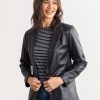 Lakeland Leather Bleestone Leather Blazer In Black | Coats & Outerwear