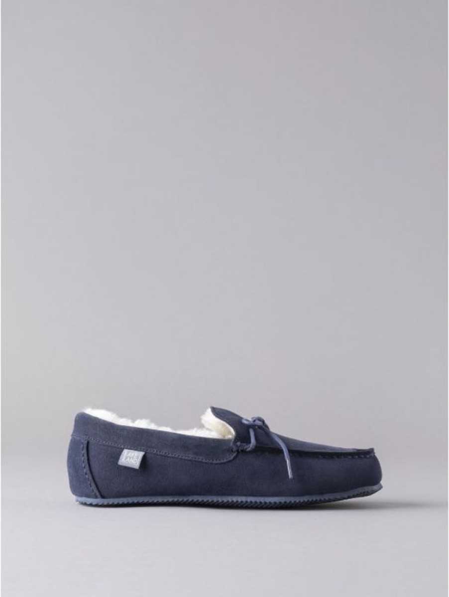 Lakeland Leather Men'S Sheepskin Moccasins In Navy | Slippers & Moccasins