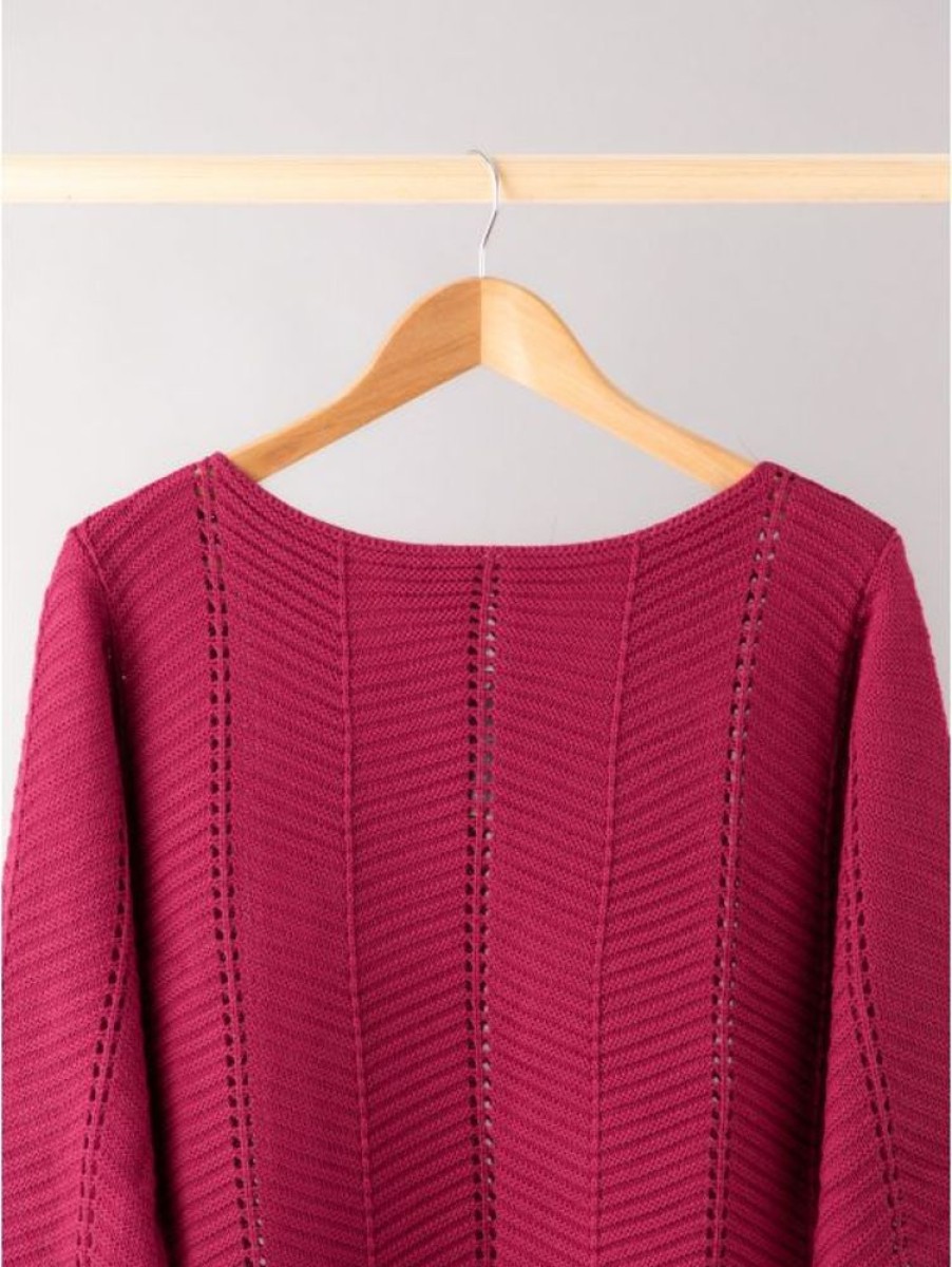 Lakeland Leather Cleo Knitted Jumper In Berry | Knitwear