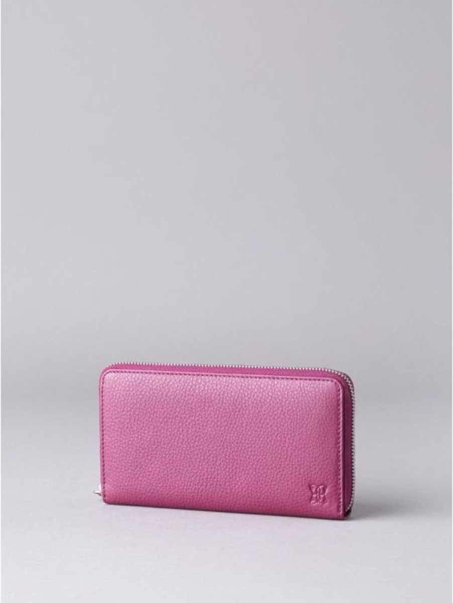 Lakeland Leather Arnside Large Leather Zip Purse In Pink | Purses & Card Holders