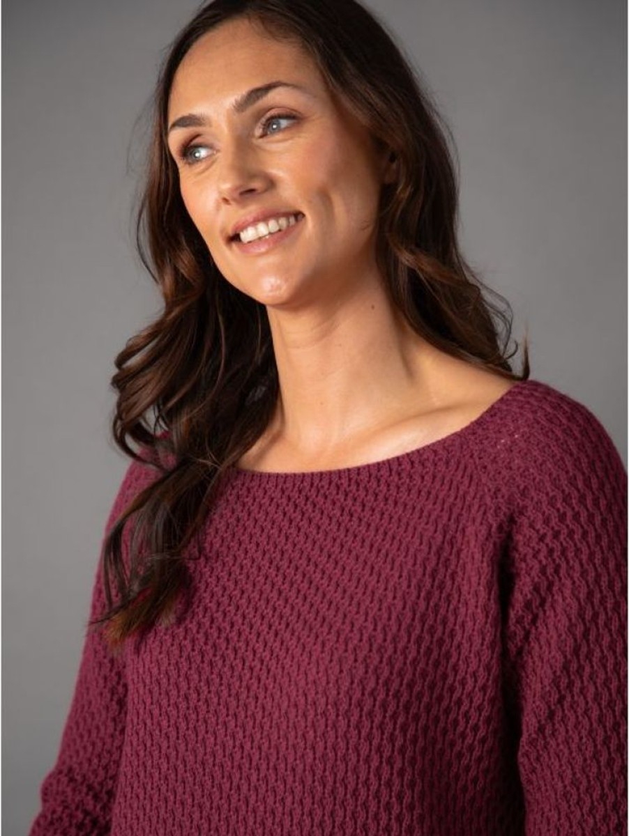 Lakeland Leather Maisie Relaxed Jumper In Berry | Knitwear