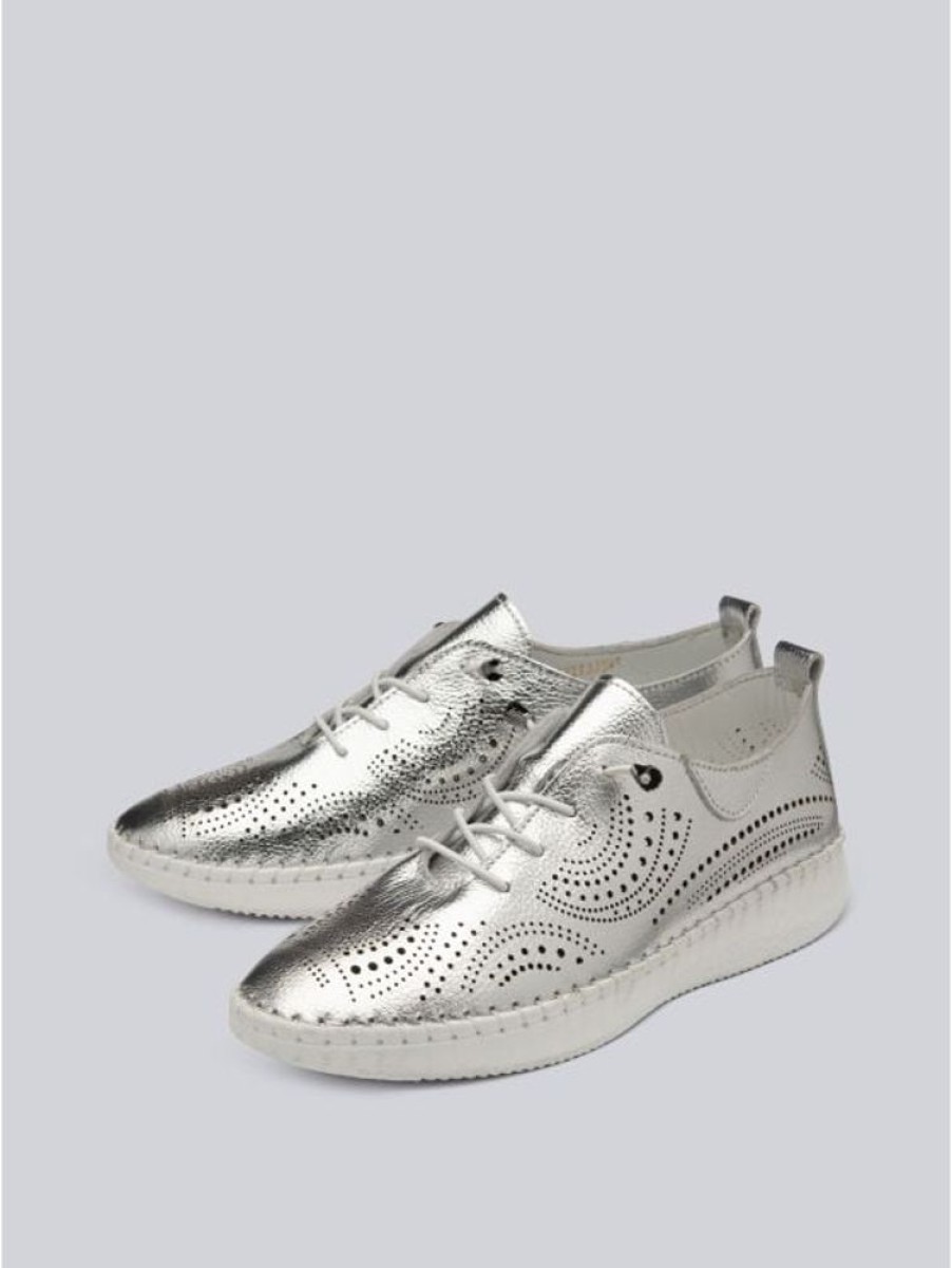 Lotus Lotus Katya Shoes In Silver | Casuals