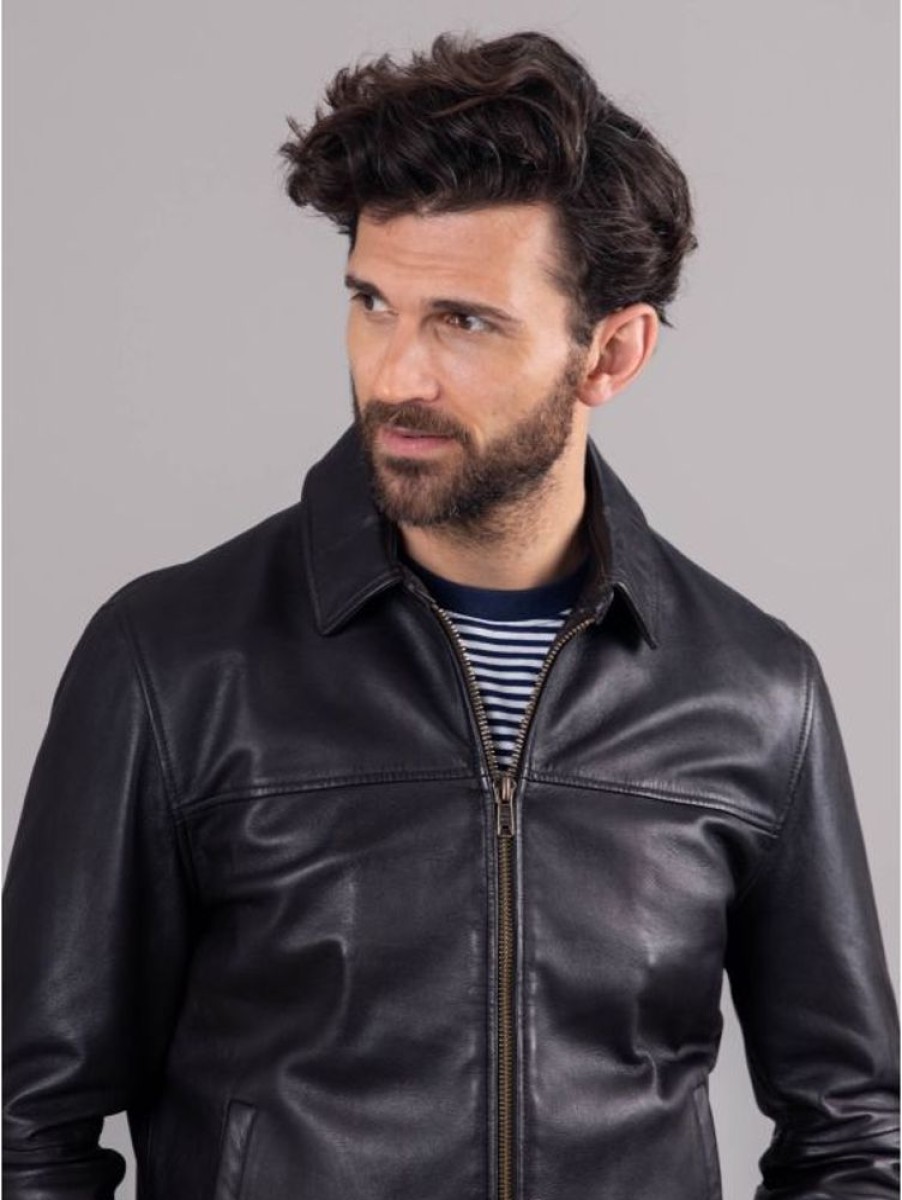 Lakeland Leather Renwick Collared Leather Jacket In Dark Brown | Coats & Outerwear