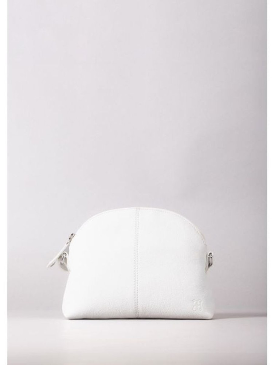 Lakeland Leather Elterwater Curved Leather Cross Body Bag In White | Gifts For Her