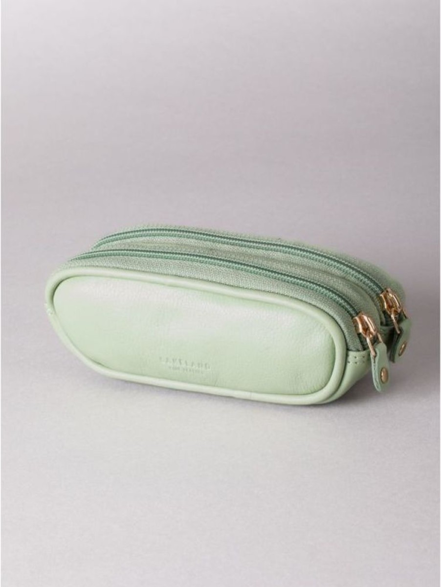 Lakeland Leather Leather Double Glasses Case In Sage Green | Glasses Cases