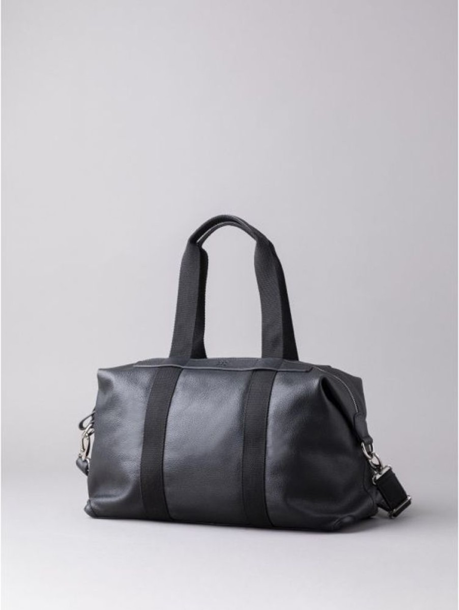 Lakeland Leather Lorton Medium Leather Holdall In Black | Holdalls