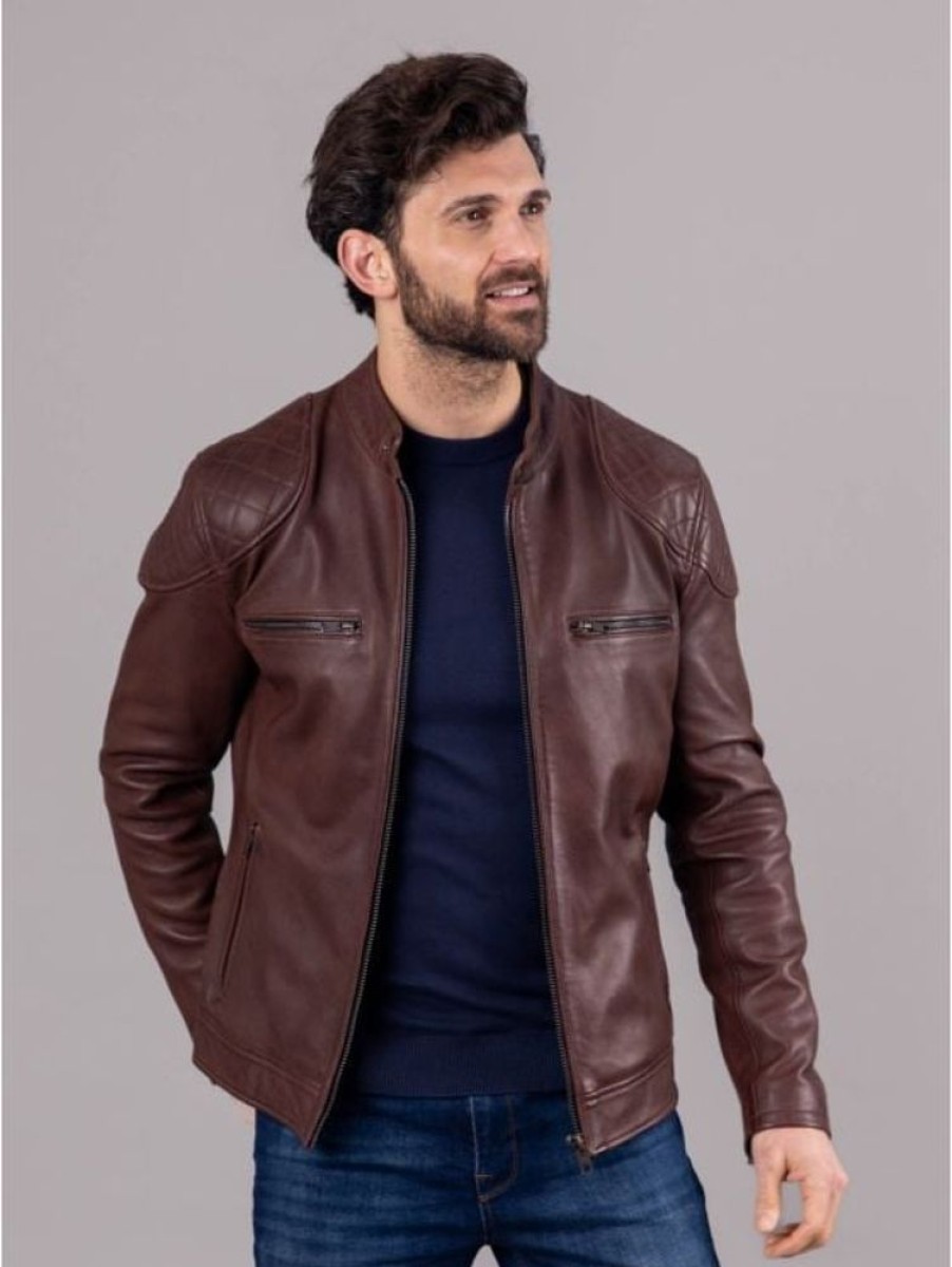 Lakeland Leather Stonecroft Leather Jacket In Dark Tan | Coats & Outerwear