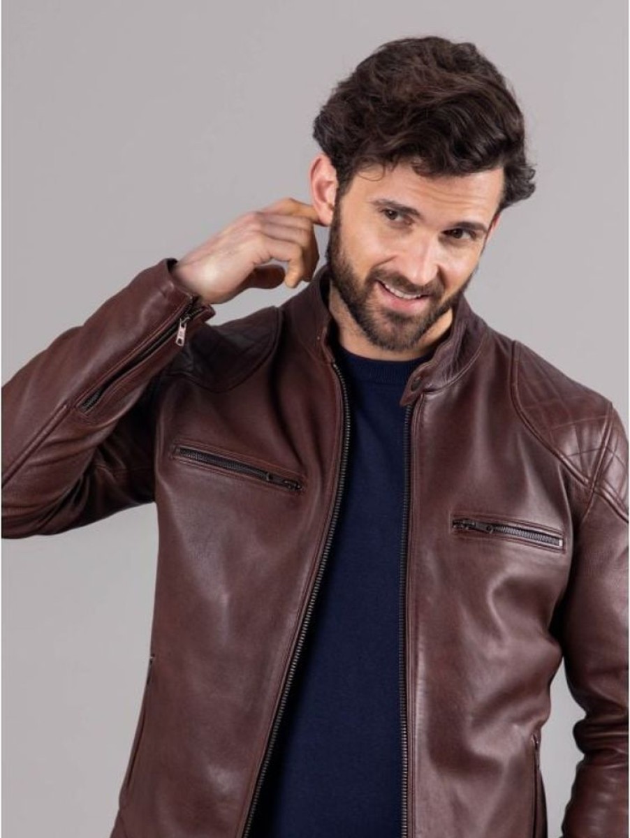 Lakeland Leather Stonecroft Leather Jacket In Dark Tan | Coats & Outerwear