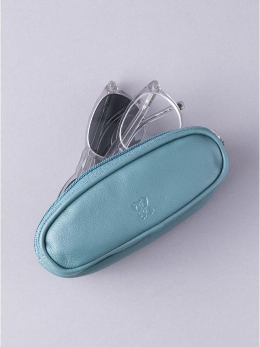 Lakeland Leather Leather Double Glasses Case In Teal Green | Glasses Cases