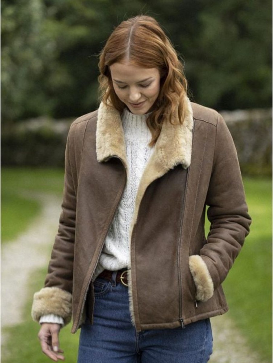 Lakeland Leather Arnside Sheepskin Aviator Jacket In Tan | Coats & Outerwear