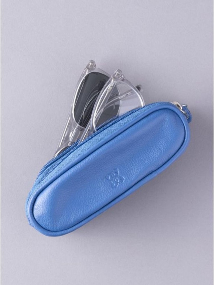 Lakeland Leather Leather Double Glasses Case In Blue | Glasses Cases