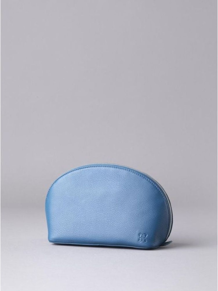 Lakeland Leather Arnside Large Leather Make Up Bag In Reef Blue | Cosmetic Bags