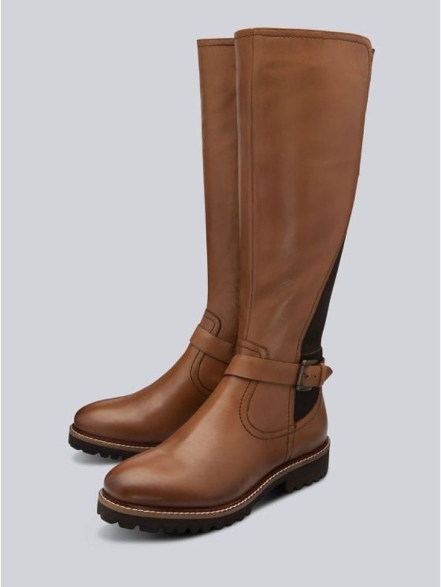 Lotus Lotus Belvedere Knee High Leather Boots In Tan | Boots