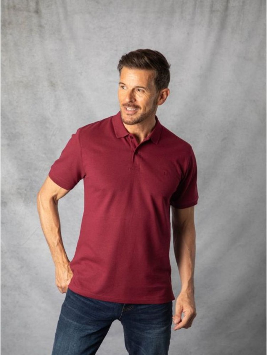 Lakeland Leather Short Sleeve Cotton Pique Polo Shirt In Berry | T-Shirts & Polos