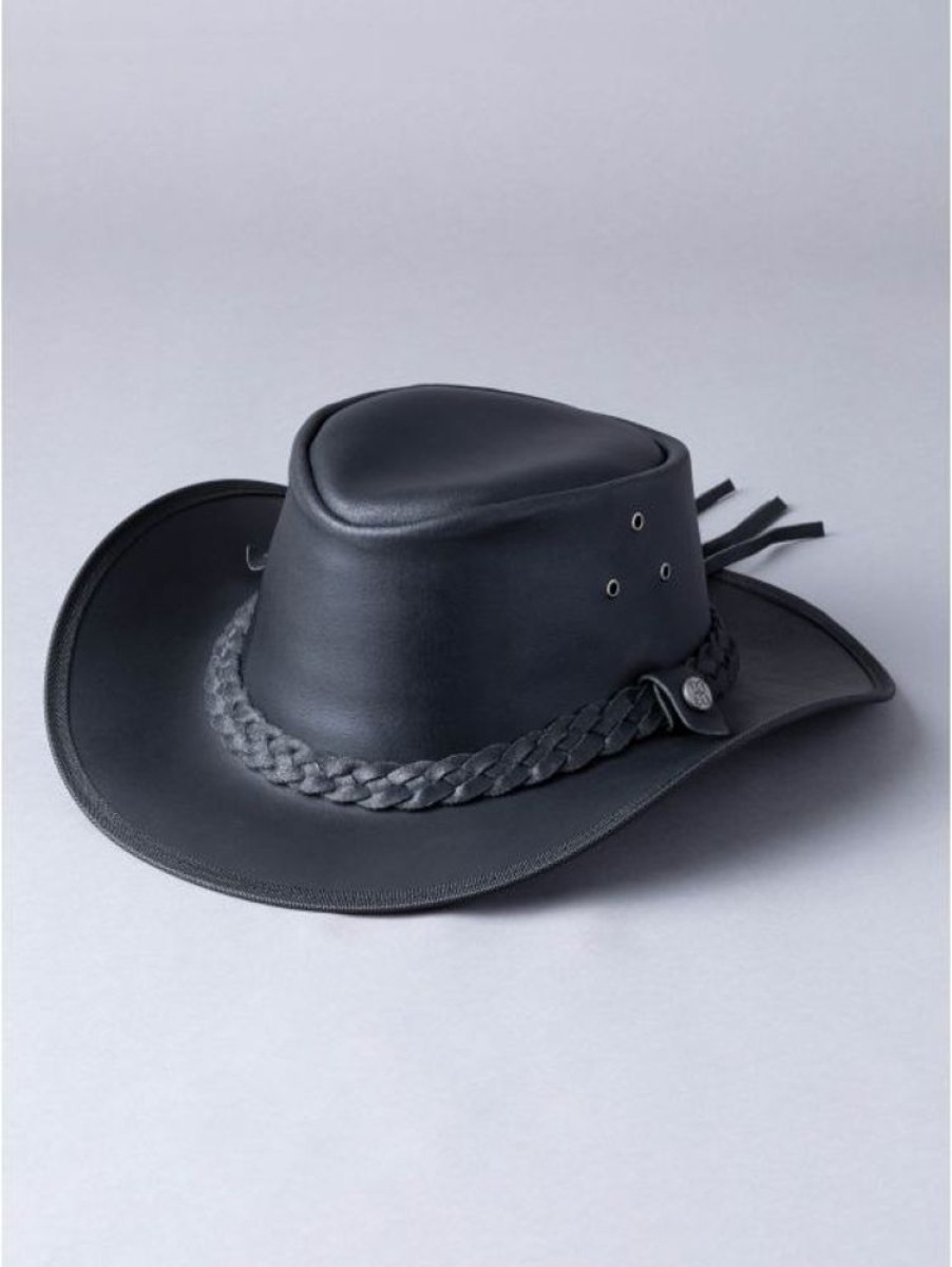 Lakeland Leather Outback Iii Australian Style Leather Hat In Black | Hats