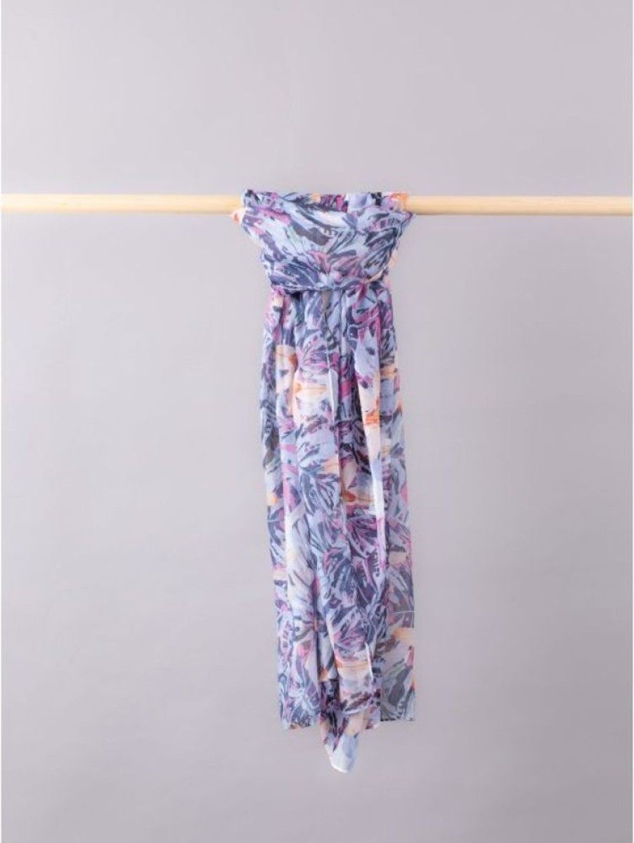 Lakeland Leather Alexia Floral Print Scarf In Blue | Scarves