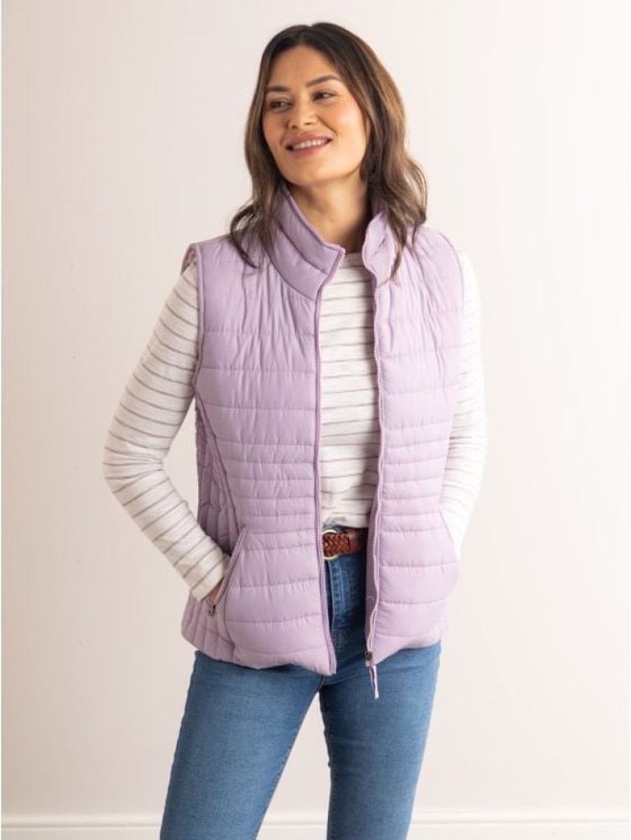 Lakeland Leather Angelina Quilted Gilet In Lavender | Coats & Outerwear