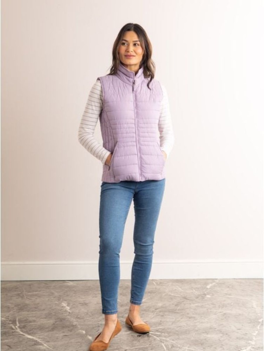 Lakeland Leather Angelina Quilted Gilet In Lavender | Coats & Outerwear